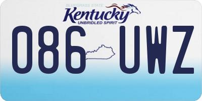 KY license plate 086UWZ