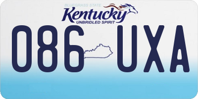 KY license plate 086UXA