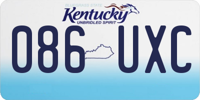 KY license plate 086UXC