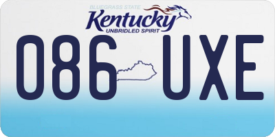 KY license plate 086UXE