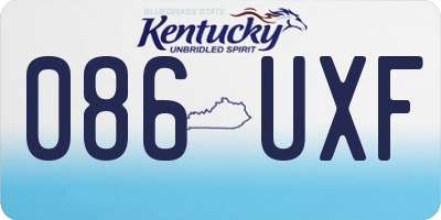 KY license plate 086UXF