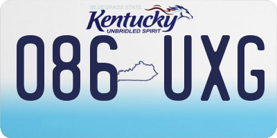 KY license plate 086UXG