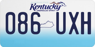 KY license plate 086UXH