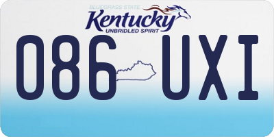 KY license plate 086UXI