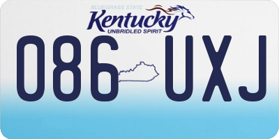 KY license plate 086UXJ