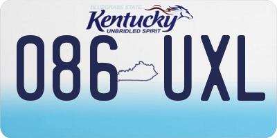 KY license plate 086UXL