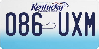 KY license plate 086UXM