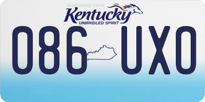KY license plate 086UXO