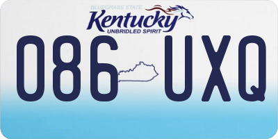 KY license plate 086UXQ