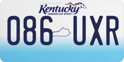 KY license plate 086UXR