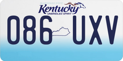 KY license plate 086UXV
