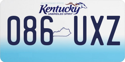 KY license plate 086UXZ