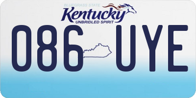 KY license plate 086UYE