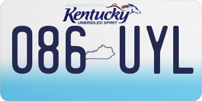 KY license plate 086UYL