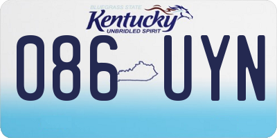 KY license plate 086UYN