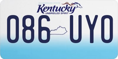 KY license plate 086UYO