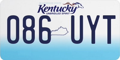 KY license plate 086UYT