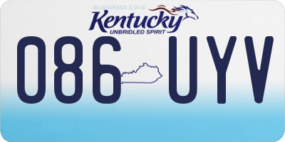 KY license plate 086UYV