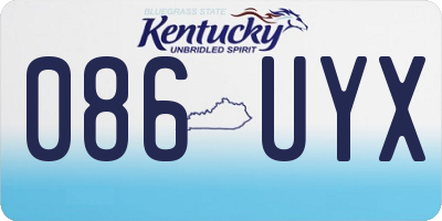 KY license plate 086UYX