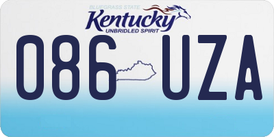 KY license plate 086UZA