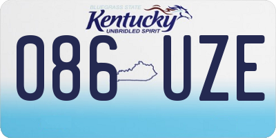 KY license plate 086UZE