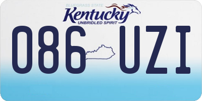 KY license plate 086UZI