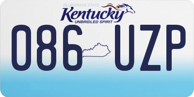 KY license plate 086UZP
