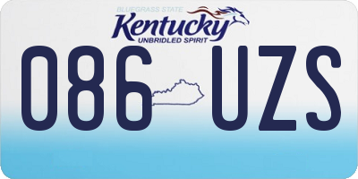 KY license plate 086UZS