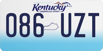 KY license plate 086UZT