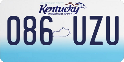 KY license plate 086UZU