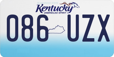 KY license plate 086UZX