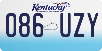 KY license plate 086UZY