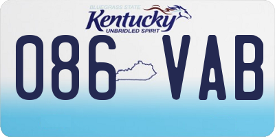 KY license plate 086VAB