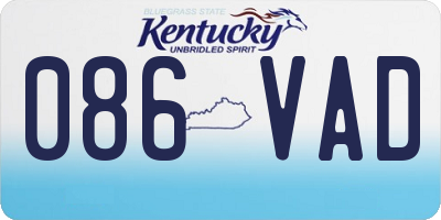 KY license plate 086VAD