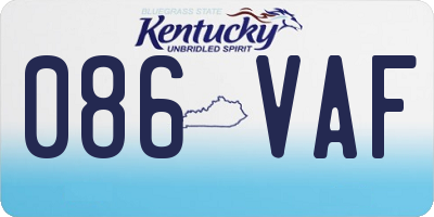 KY license plate 086VAF