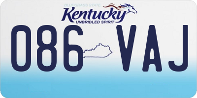 KY license plate 086VAJ