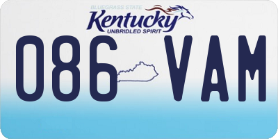 KY license plate 086VAM