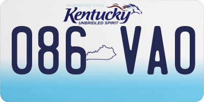 KY license plate 086VAO