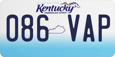 KY license plate 086VAP