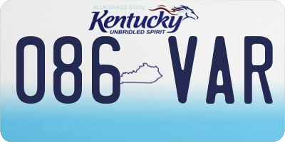 KY license plate 086VAR