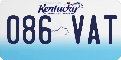 KY license plate 086VAT