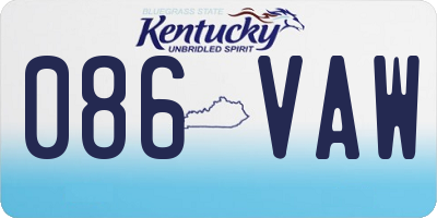 KY license plate 086VAW