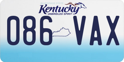 KY license plate 086VAX
