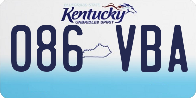 KY license plate 086VBA