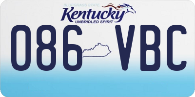 KY license plate 086VBC
