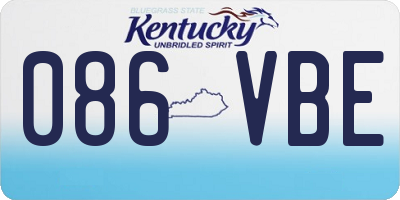 KY license plate 086VBE
