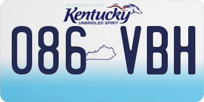 KY license plate 086VBH