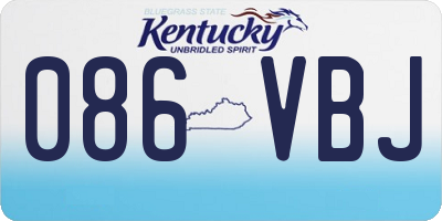 KY license plate 086VBJ