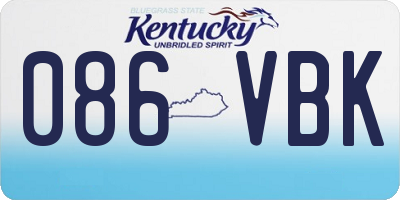 KY license plate 086VBK