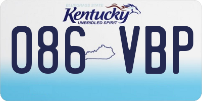 KY license plate 086VBP